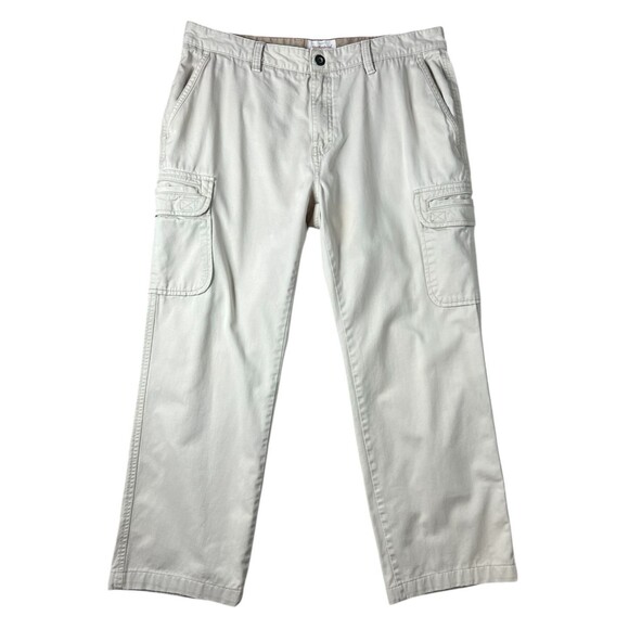 Original Weatherproof Vintage Men's Beige Stacked Pocket Cargo Pants 34 x 27 - Picture 1 of 13
